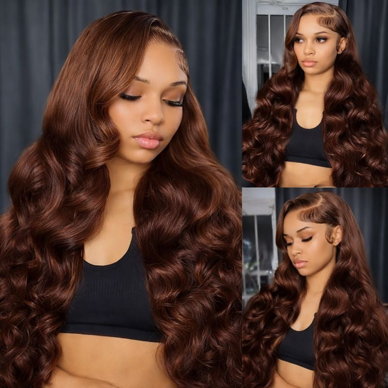 Chocolate Brown Body Wave HD Lace Front Human Hair Wig