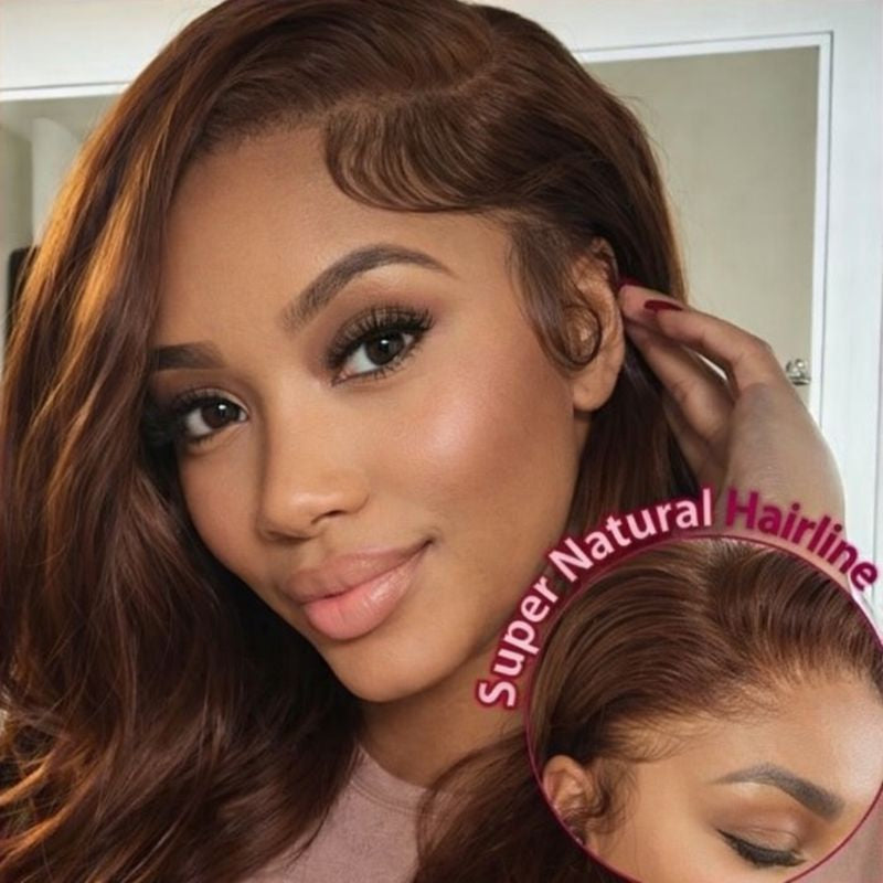 Chocolate Brown Body Wave HD Lace Front Human Hair Wig
