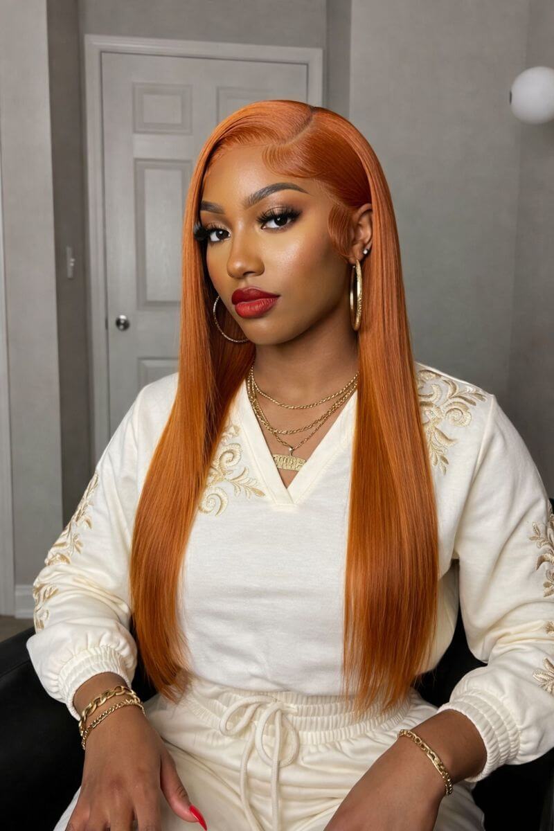 Ginger Blonde Straight HD Lace Front Human Hair Wig