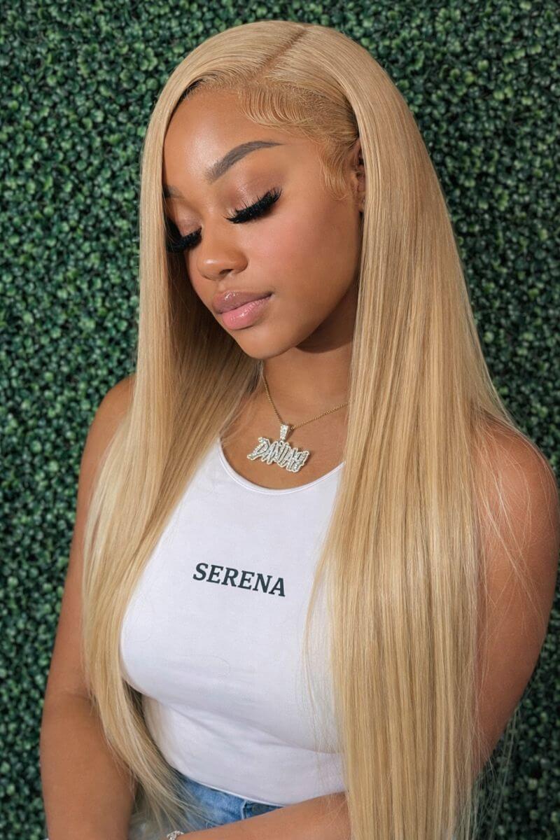 Honey Blonde Straight HD Lace Front Human Hair Wig