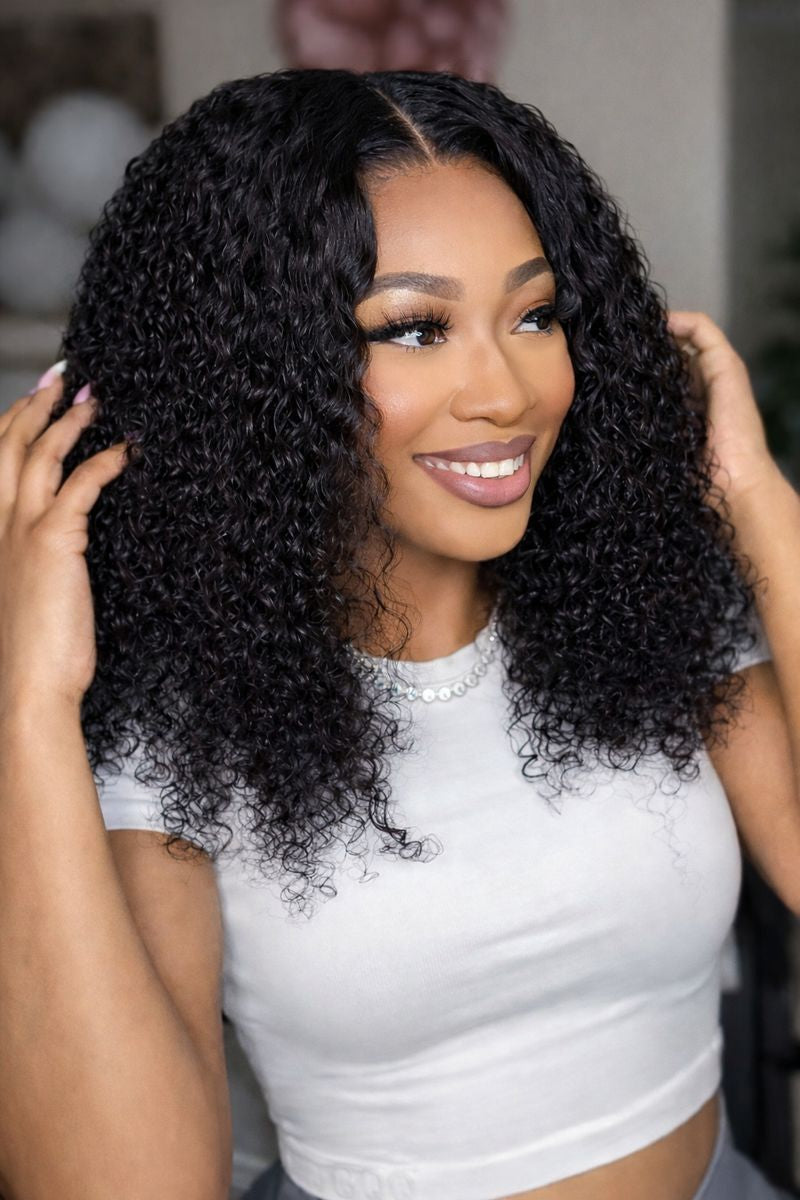Jerry Curly Glueless HD Lace Closure Human Hair Wig