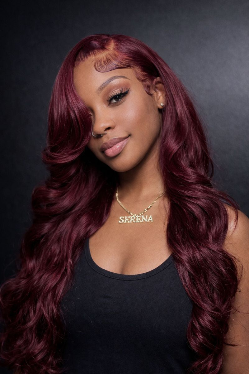 Red Burgundy Body Wave HD Lace Front Human Hair Wig – Natural Look