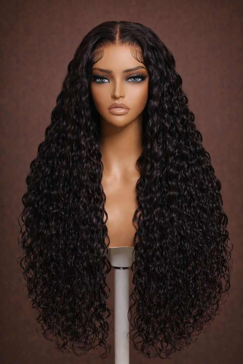 Water Wave Glueless HD Lace Closure Human Hair Wig