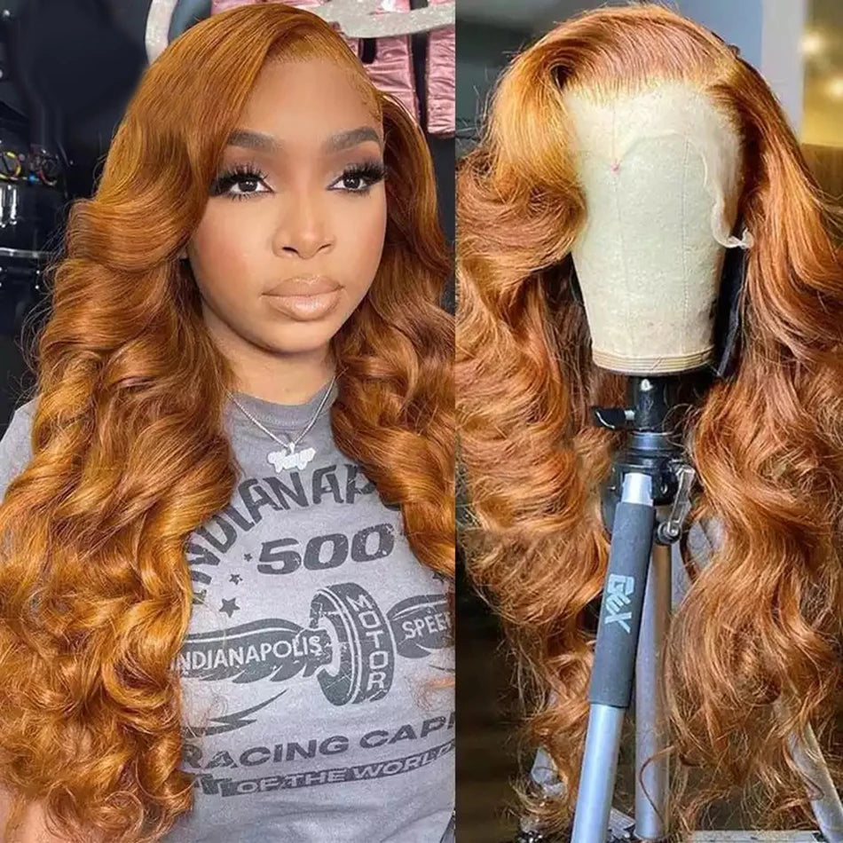 Serena 13x6 Ginger Blonde Body Wave Human Hair Wig – 180% Density, HD Lace Frontal