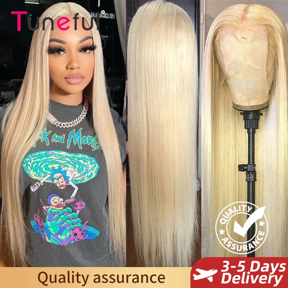 Serena 13x6 613 Blonde Brazilian Straight Human Hair Wig – HD Transparent Lace Frontal, Dyeable