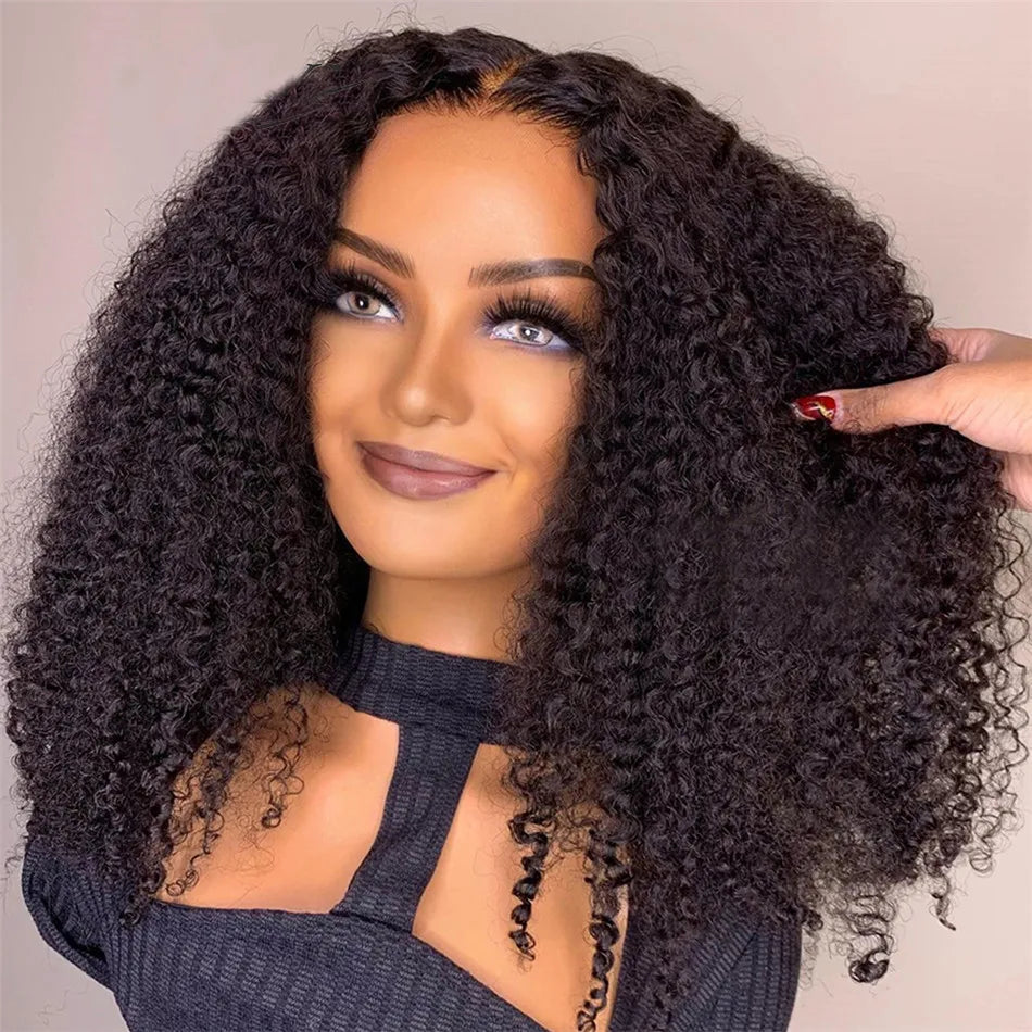 Serena 6x4 Kinky Curly Glueless HD Lace Human Hair Wig – Pre-Cut, Bleached Knots, Ready to Wear