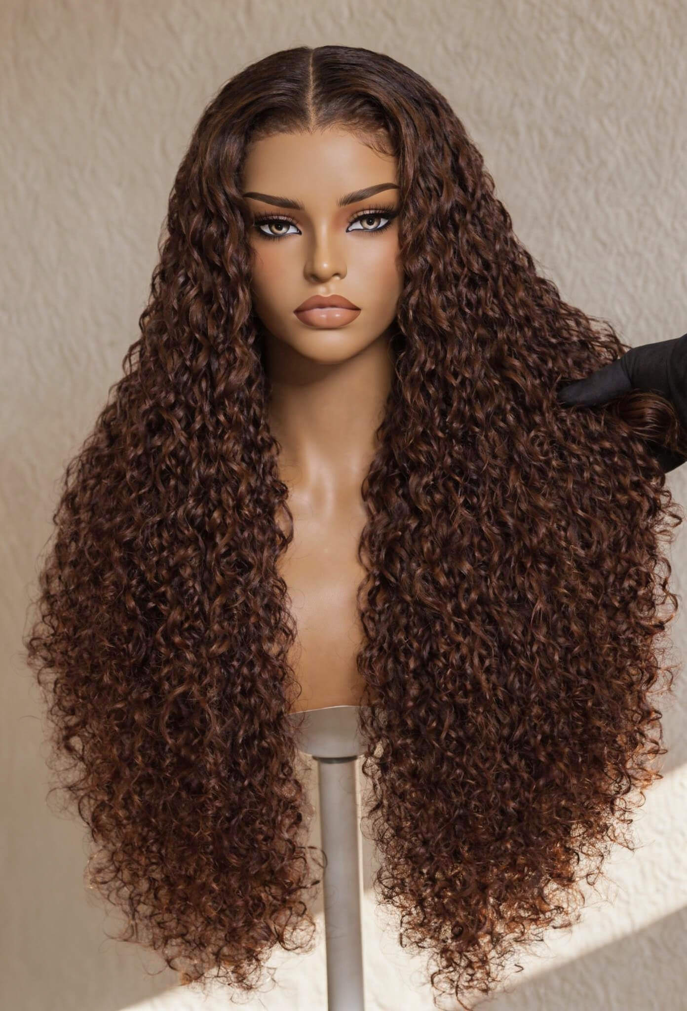 Chocolate Brown Brazilian Deep Wave Lace Front Human Hair Wig