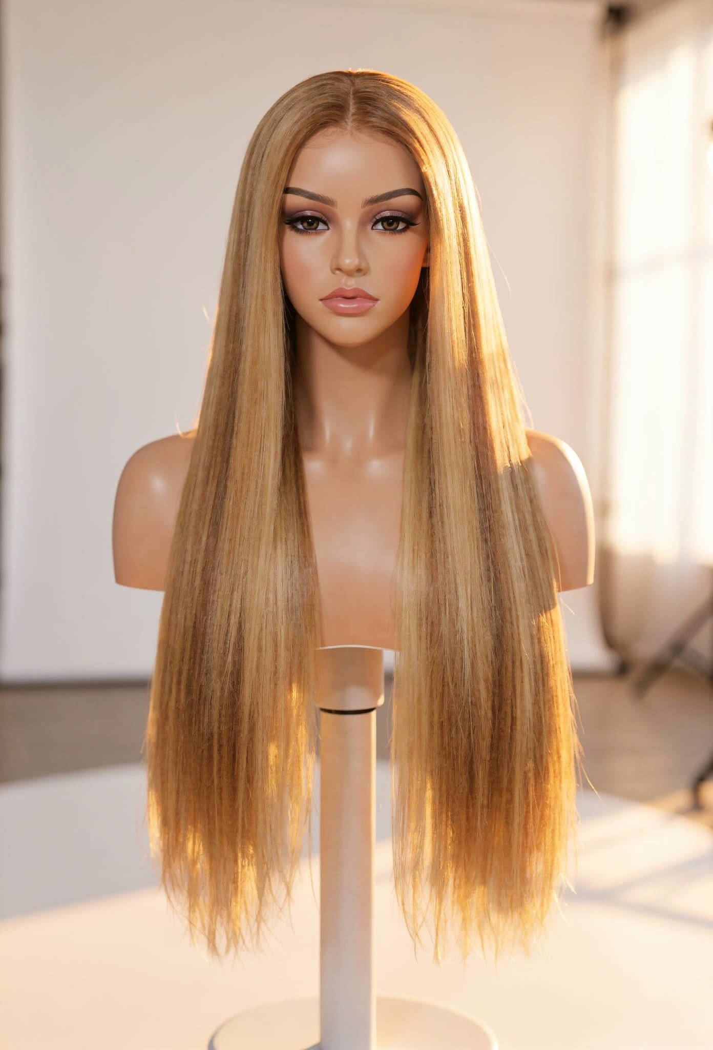 Ginger Blonde Straight Glueless HD Lace Front Human Hair Wig