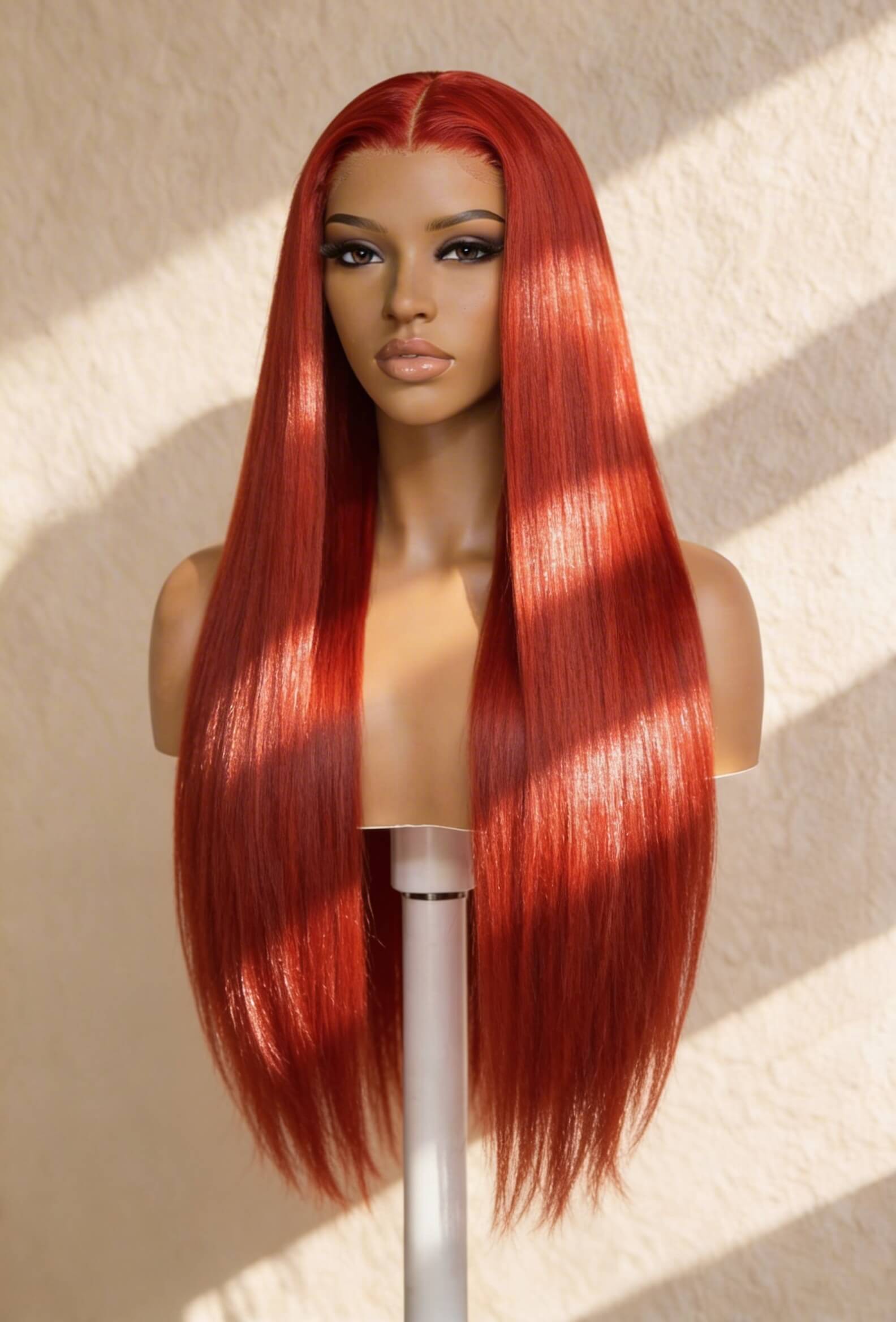 Hot Red Straight HD Lace Front Human Hair Wig – Bold Look