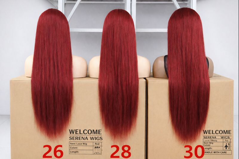 Hot Red Straight HD Lace Front Human Hair Wig – Bold Look