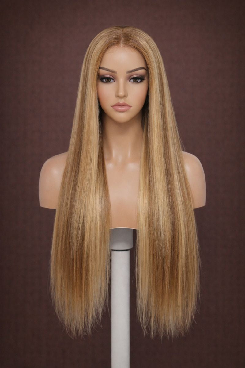 Ginger Blonde Straight Glueless HD Lace Front Human Hair Wig