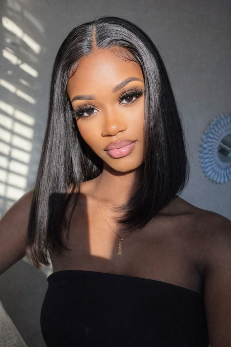 Straight Glueless Human Hair Bob Wig