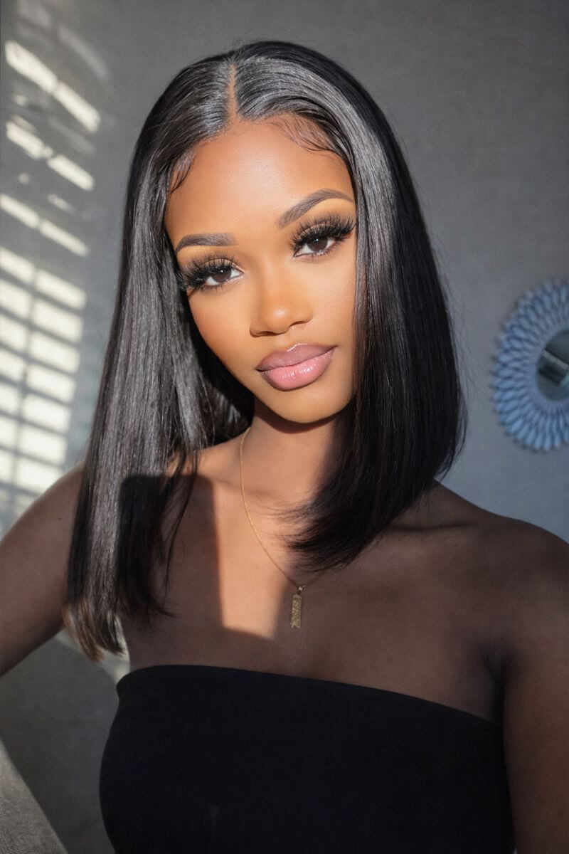 Straight Glueless Human Hair Bob Wig