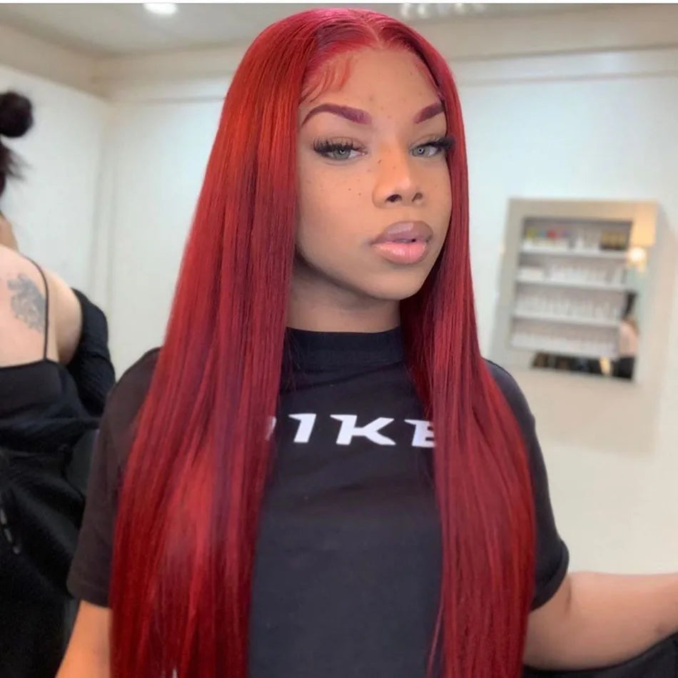 Serena 99J Burgundy Glueless Wig – 6x4 HD Lace, Pre-Cut & Ready to Wear