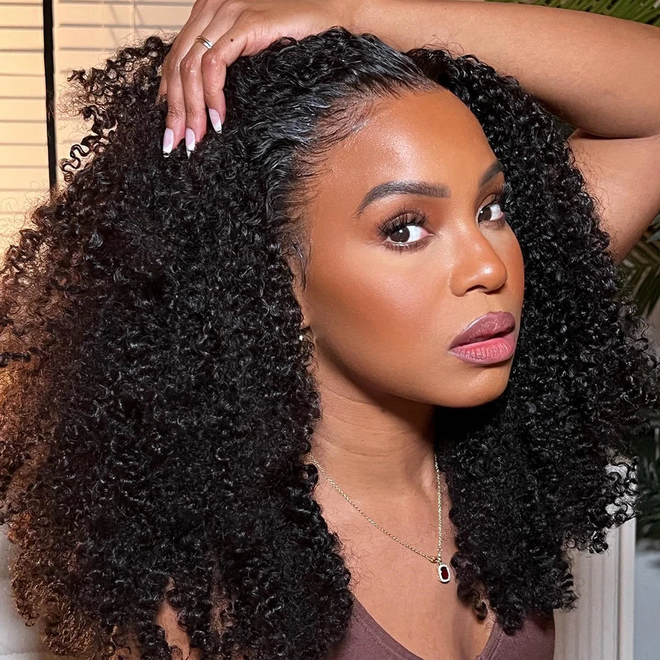 Serena 9x6 Glueless Kinky Curly Human Hair Wig – Pre-Cut, Bleached Knots, Ready to Wear