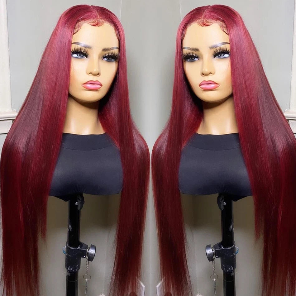 Serena 99J Burgundy Glueless Wig – 6x4 HD Lace, Pre-Cut & Ready to Wear
