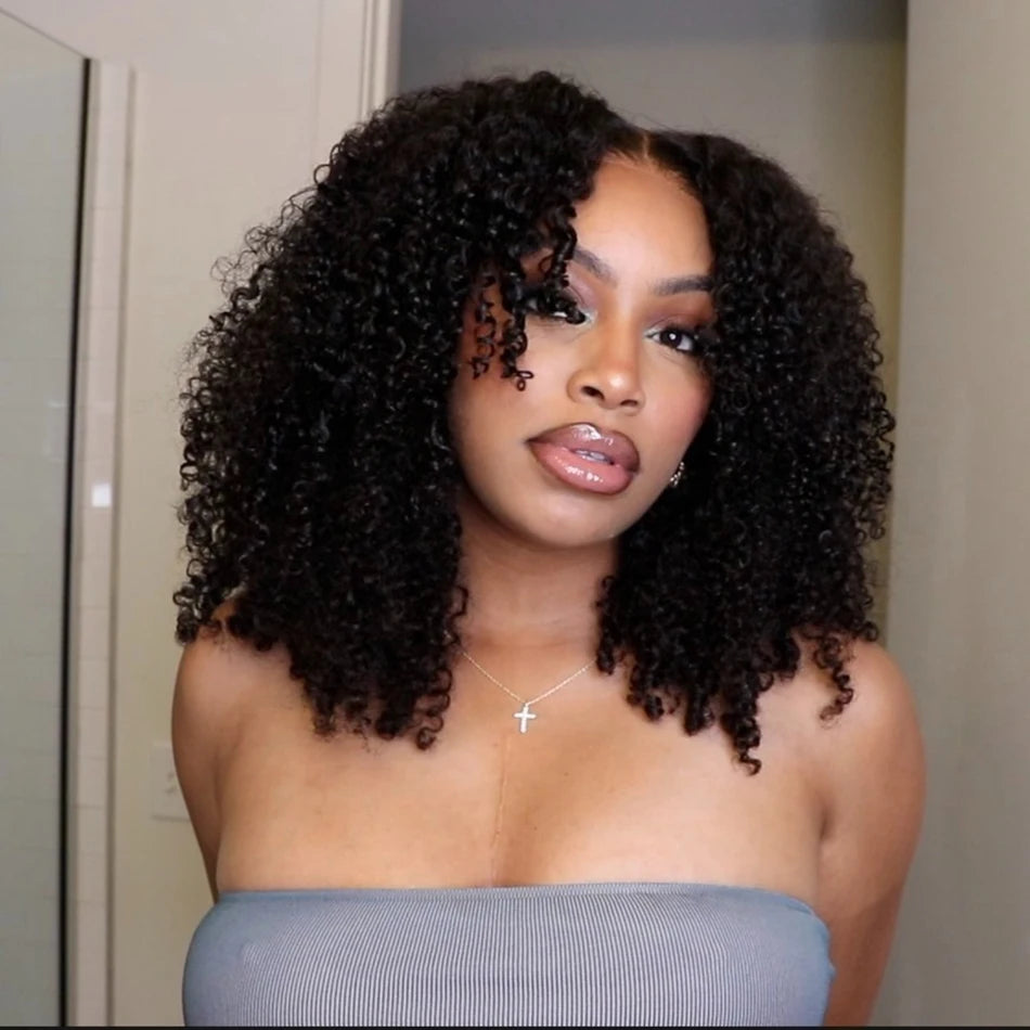 Serena 6x4 Kinky Curly Glueless HD Lace Human Hair Wig – Pre-Cut, Bleached Knots, Ready to Wear