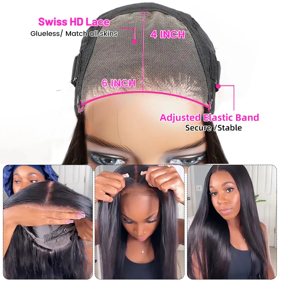 Jerry Curly Glueless HD Lace Wig – 6x4, Pre-Cut, Bleached Knots, 210% Density