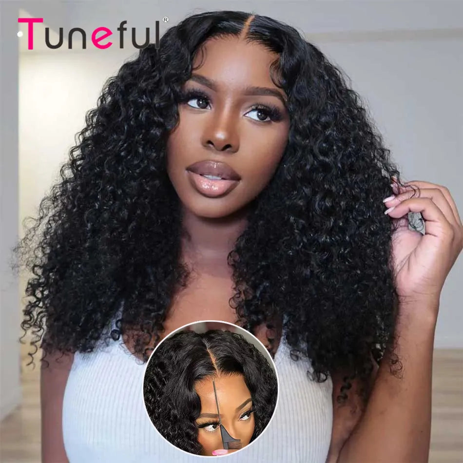 Jerry Curly Glueless HD Lace Wig – 6x4, Pre-Cut, Bleached Knots, 210% Density
