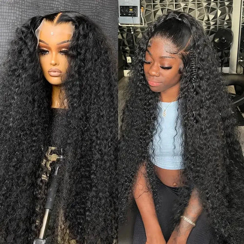 13x6 HD Lace Front Water Curly Wave Human Hair Wigs 40 Inch Long Exotic Jerry Curly Human Hair Frontal Wigs Full Bouncy