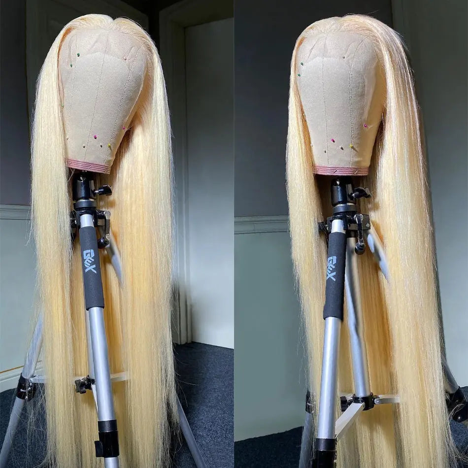 Serena 13x6 613 Blonde Brazilian Straight Human Hair Wig – HD Transparent Lace Frontal, Dyeable