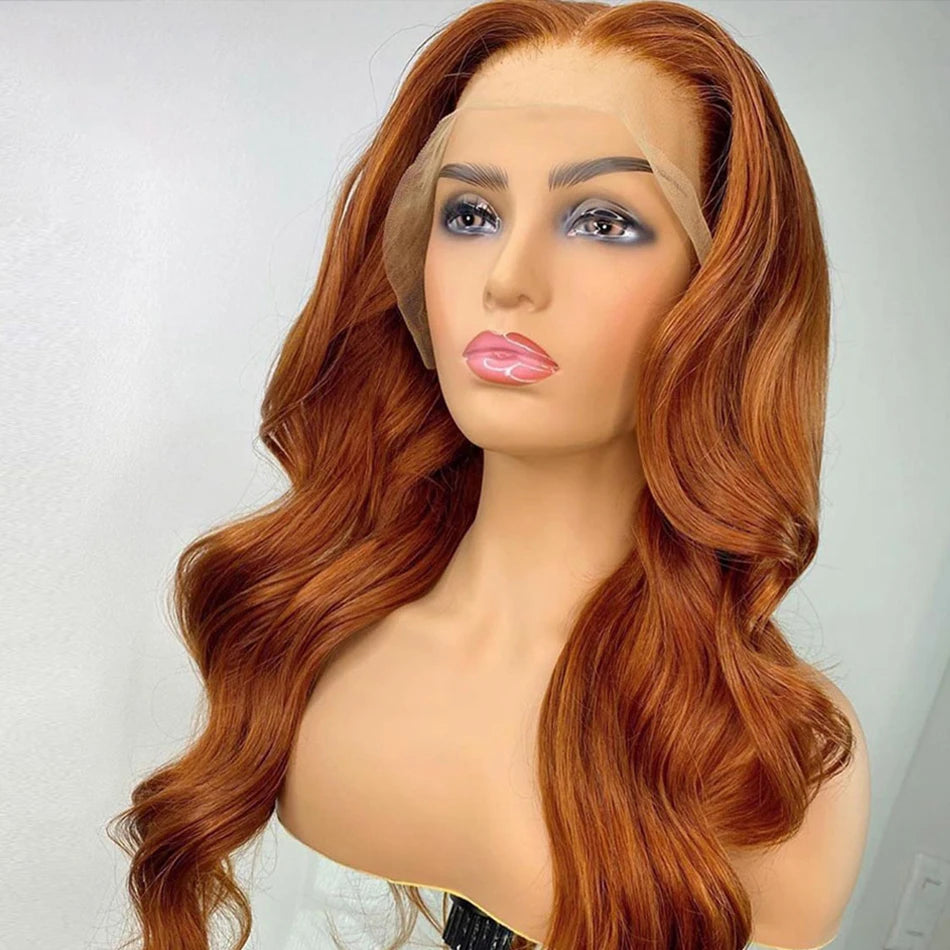 Serena 13x6 Ginger Blonde Body Wave Human Hair Wig – 180% Density, HD Lace Frontal