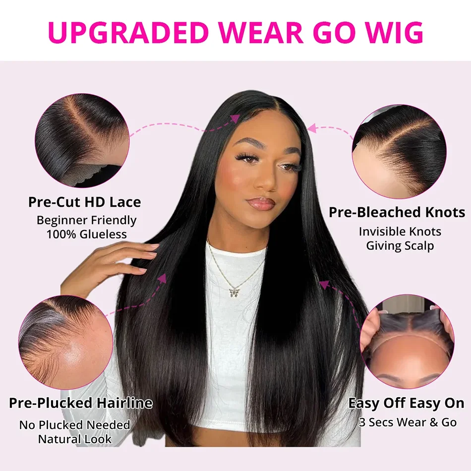 Serena 30" Straight Glueless HD Lace Wig – 13x6, Pre-Plucked, Ready to Wear