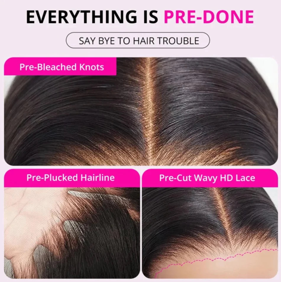 Jerry Curly Glueless HD Lace Wig – 6x4, Pre-Cut, Bleached Knots, 210% Density
