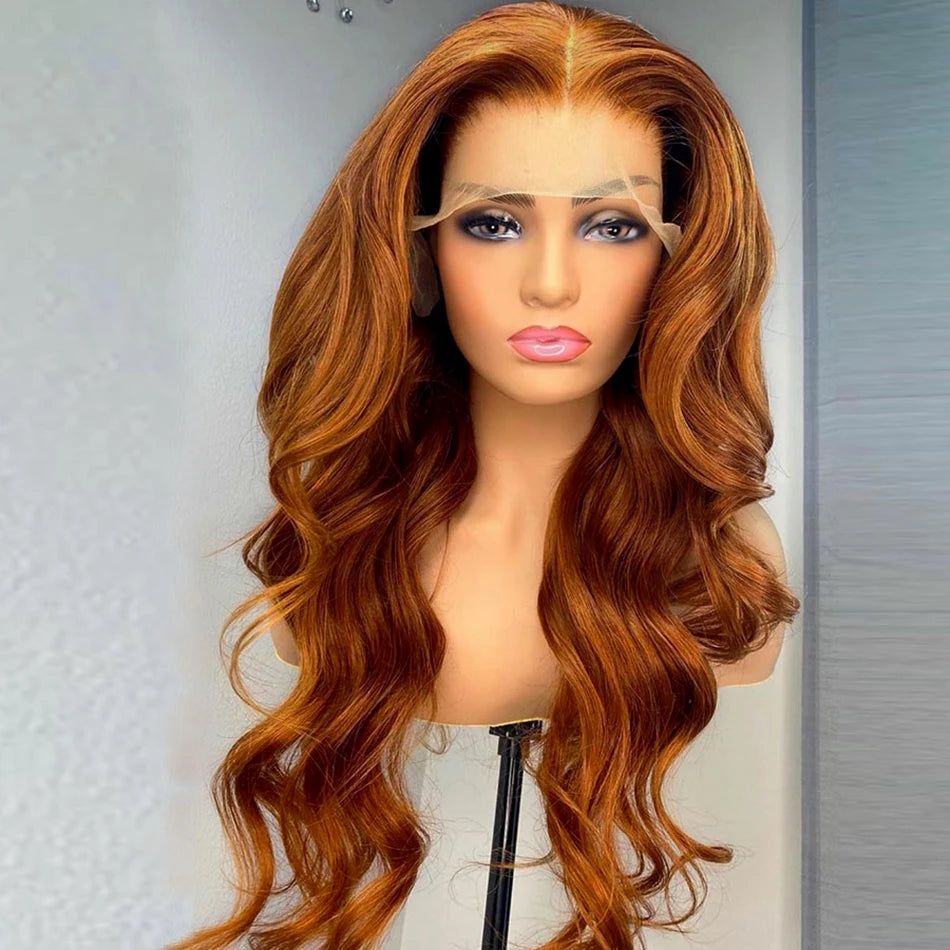 Serena 13x6 Ginger Blonde Body Wave Human Hair Wig – 180% Density, HD Lace Frontal