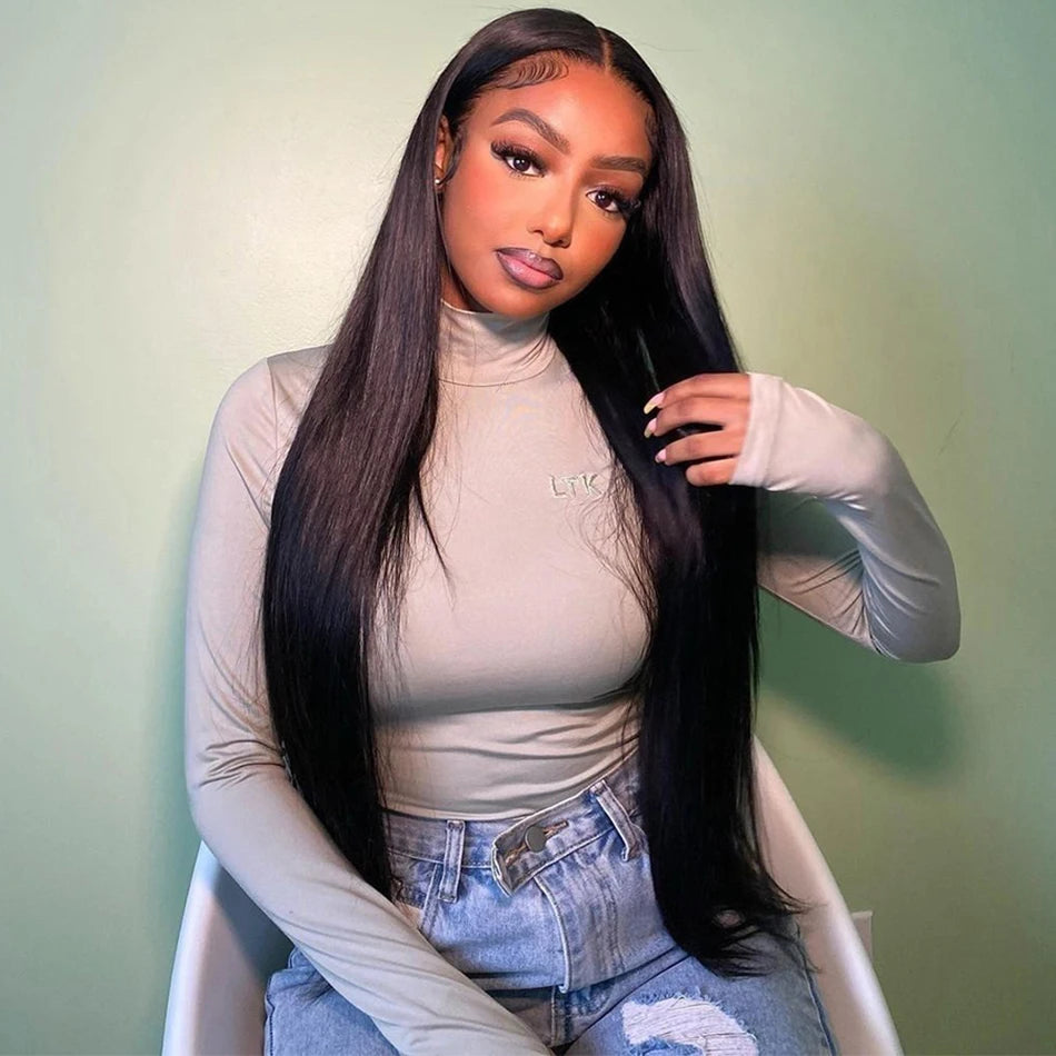Serena 30" Straight Glueless HD Lace Wig – 13x6, Pre-Plucked, Ready to Wear