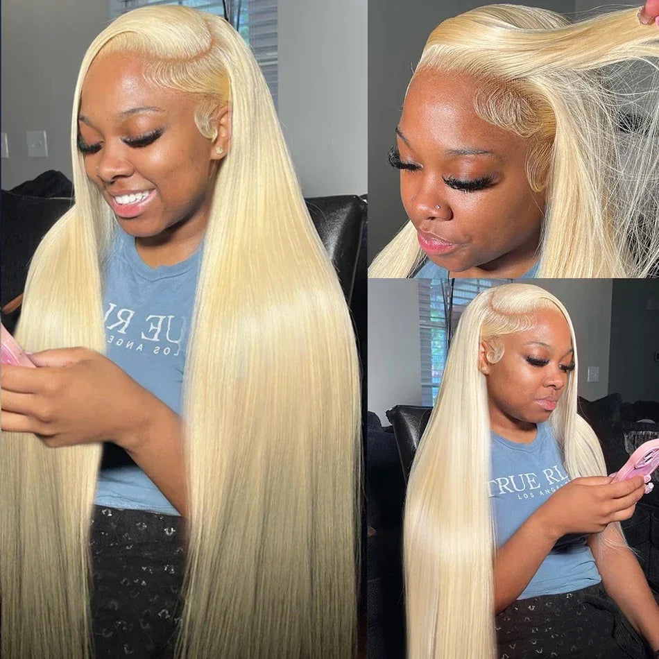 Serena 613 Blonde Brazilian Straight HD Lace Wig – 13x6 Transparent Frontal, Dyeable