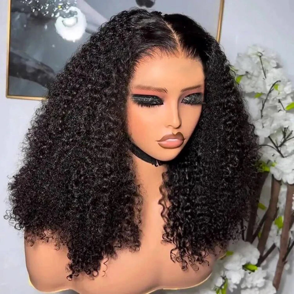 Jerry Curly Glueless HD Lace Wig – 6x4, Pre-Cut, Bleached Knots, 210% Density