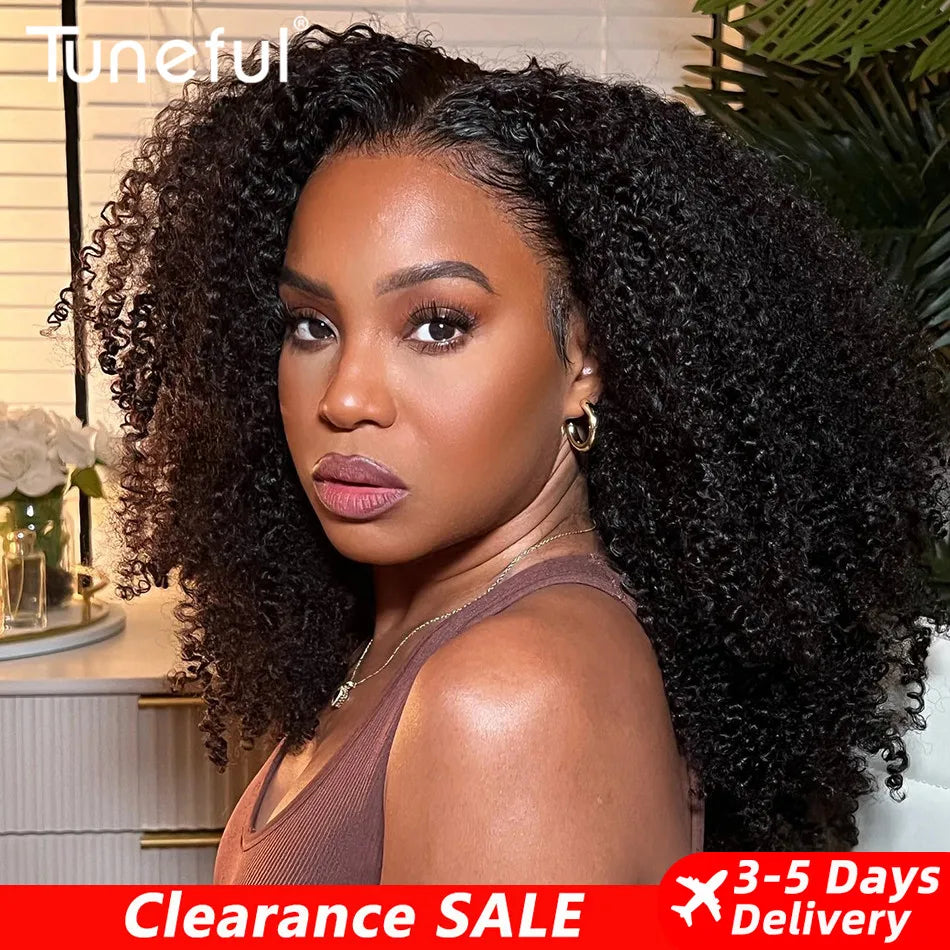 Serena 9x6 Glueless Kinky Curly Human Hair Wig – Pre-Cut, Bleached Knots, Ready to Wear
