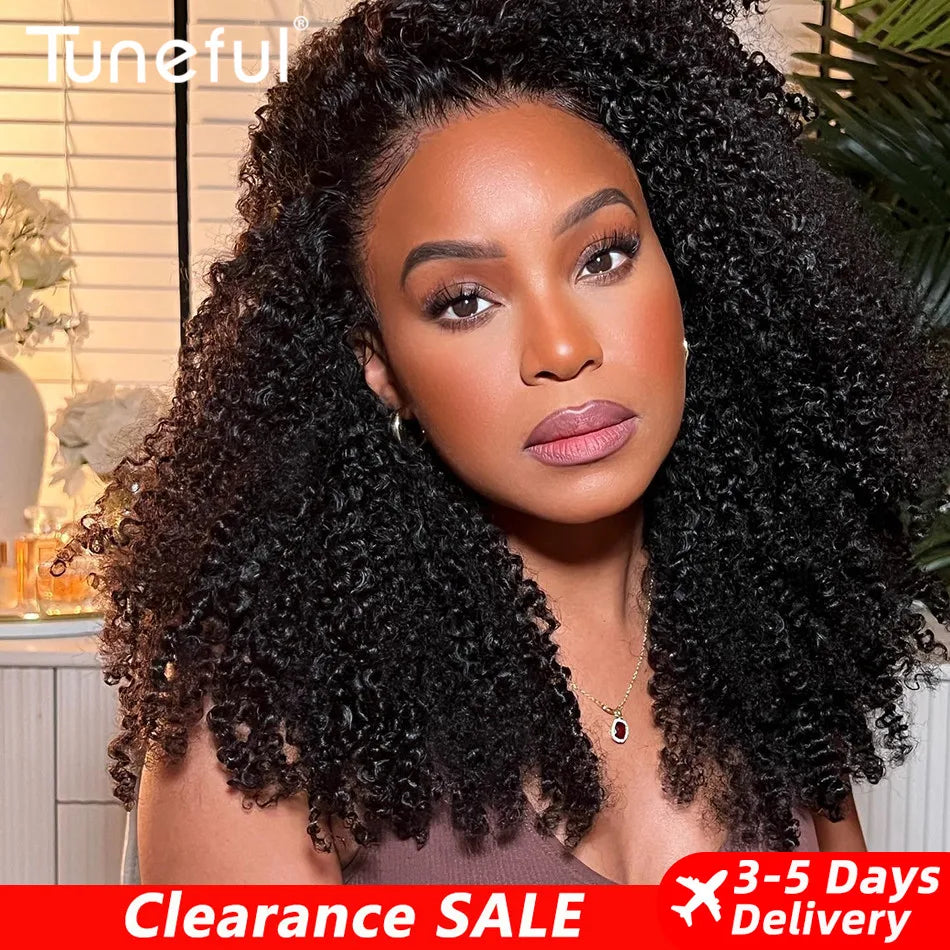 Serena 9x6 Glueless Kinky Curly Human Hair Wig – Pre-Cut, Bleached Knots, Ready to Wear