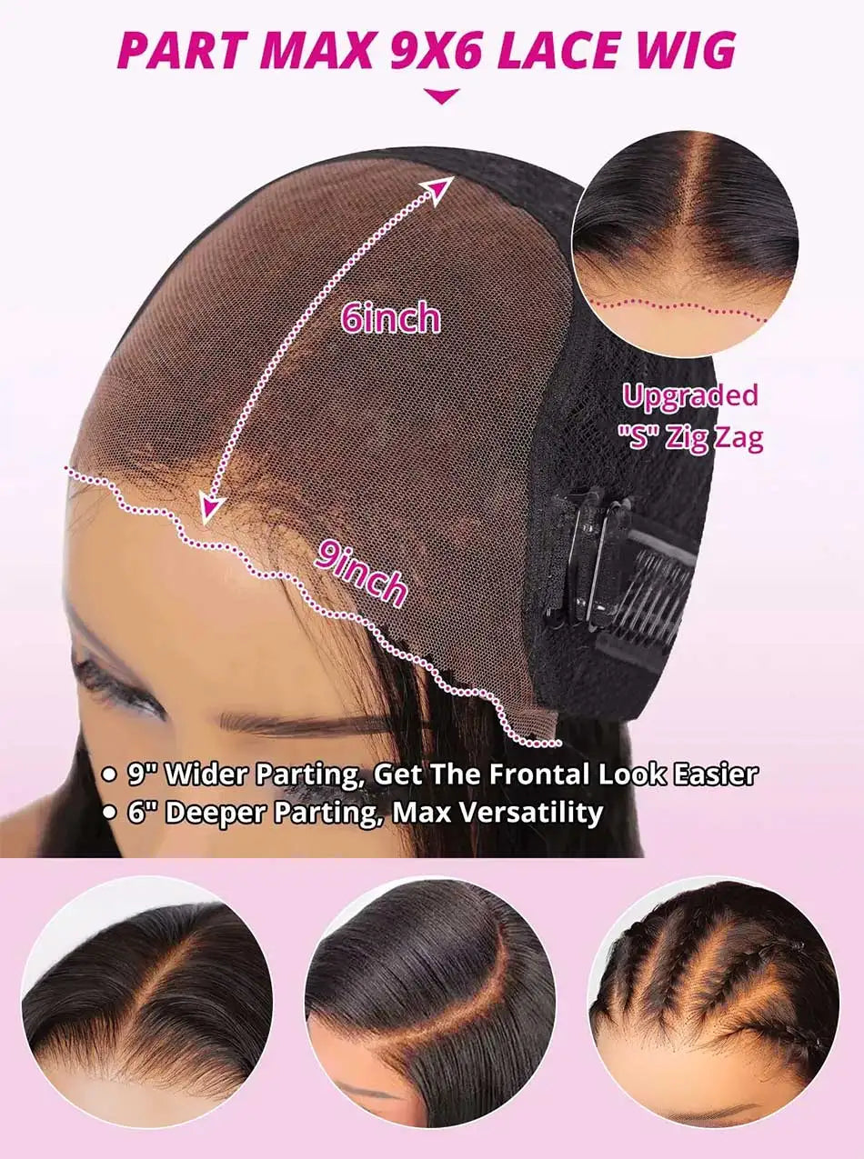 Serena 9x6 Glueless Kinky Curly Human Hair Wig – Pre-Cut, Bleached Knots, Ready to Wear