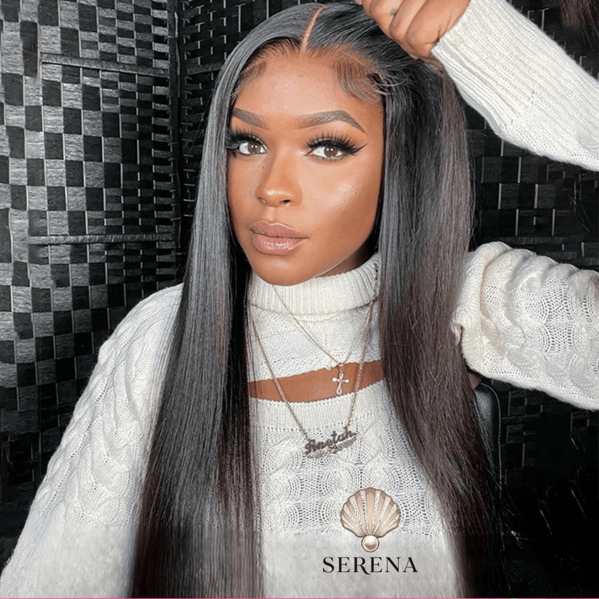 Serena Straight Glueless HD Lace Wig – 6x4, Pre-Cut & Bleached Knots