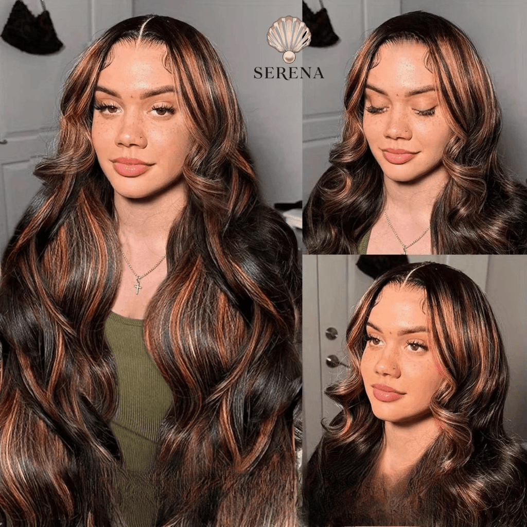 Wiggogo 1B/30 Black Brown 13X6 Body Wave Wigs Ombre Highlight Lace Front Wig 13X4 Human Hair P4/27 Colored Wig 30 36 Inch