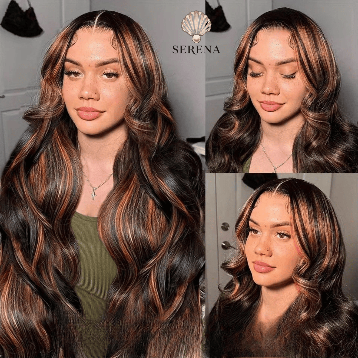 Wiggogo 1B/30 Black Brown 13X6 Body Wave Wigs Ombre Highlight Lace Front Wig 13X4 Human Hair P4/27 Colored Wig 30 36 Inch