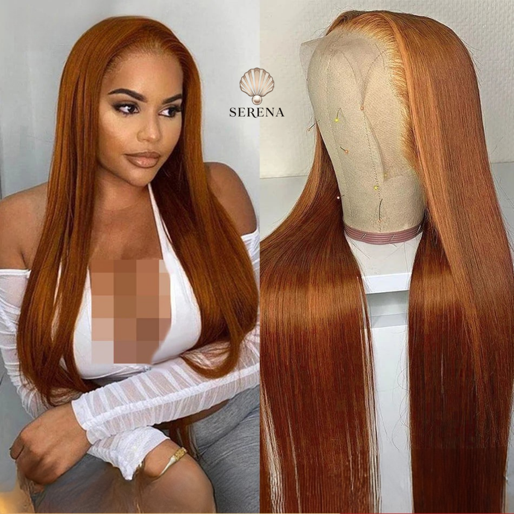 13x6 Ginger Blonde Lace Front Wig – 180% Density, Straight Honey Blonde