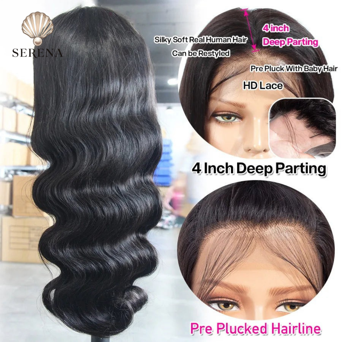 Cynosure 13x6 HD Lace Frontal Wig – Preplucked Glueless | 13x4 Body Wave Human Hair