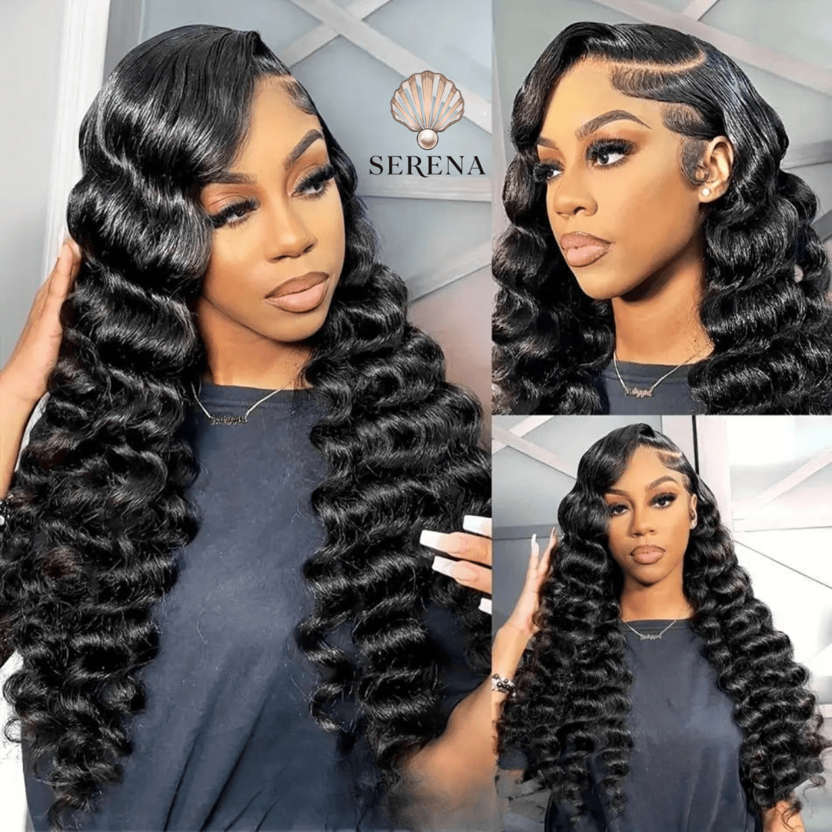 Wiggogo Loose Deep Wave Wig 13x6 Hd Lace Frontal Wig Curly 100% Human Hair Preplucked 13x4 Water Wave Front Wigs For Black Women