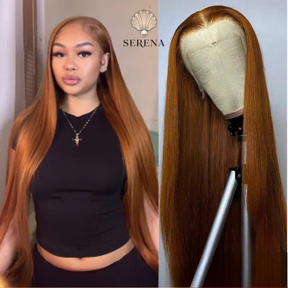 13x6 Ginger Blonde Lace Front Wig – 180% Density, Straight Honey Blonde Brazilian Hair