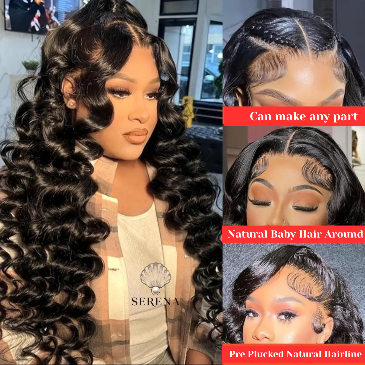 Wiggogo Loose Deep Wave Wig 13x6 Hd Lace Frontal Wig Curly 100% Human Hair Preplucked 13x4 Water Wave Front Wigs For Black Women