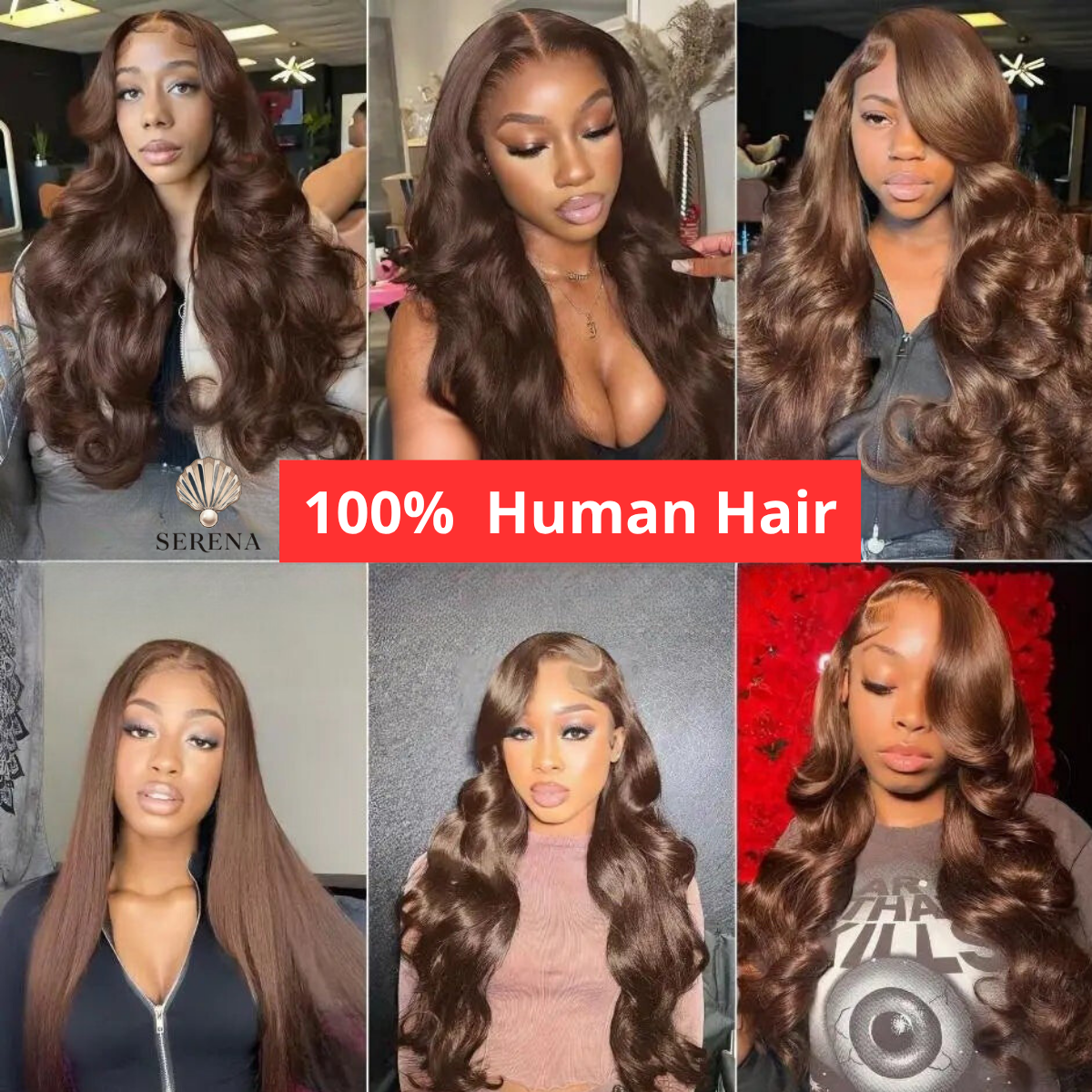 Wiggogo Chocolate Brown Lace Front Human Hair Wigs 13x4 13x6 Body Wave Lace Frontal Wigs Pre Plucked Dark Brown Colored Wigs
