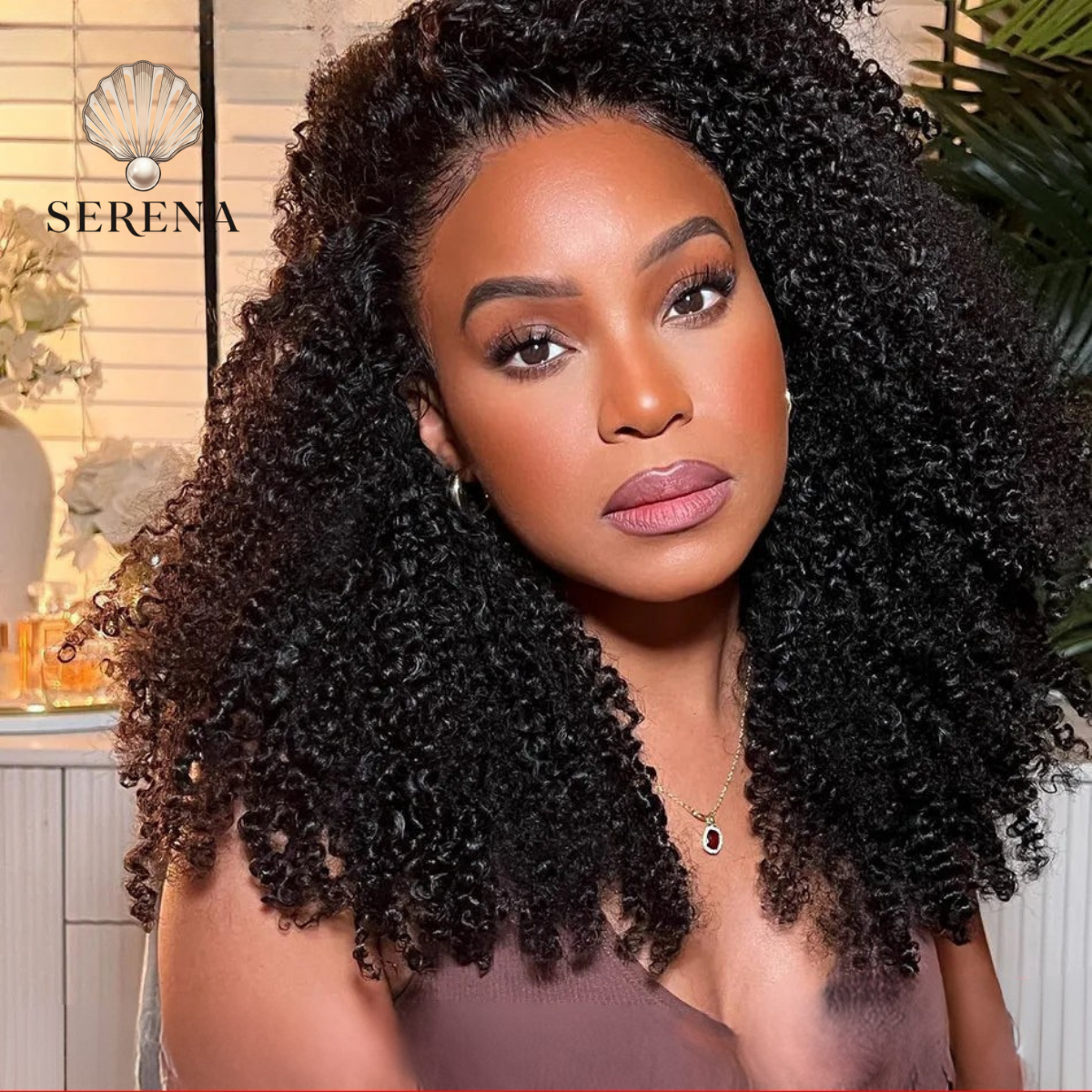 Serena 9x6 Glueless Kinky Curly Human Hair Wig – Pre-Cut, Bleached Knots, Ready to Wear